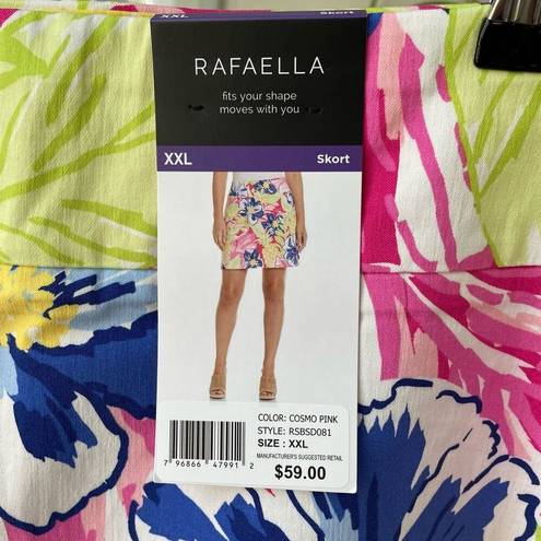 Rafaella NWT  Pink Cosmo Colorful Floral Print Skort XXL