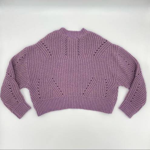 Elizabeth and James Elizabeth‎ and James Oversize Purple Sweater Relaxed Fit Open Knit Size Large