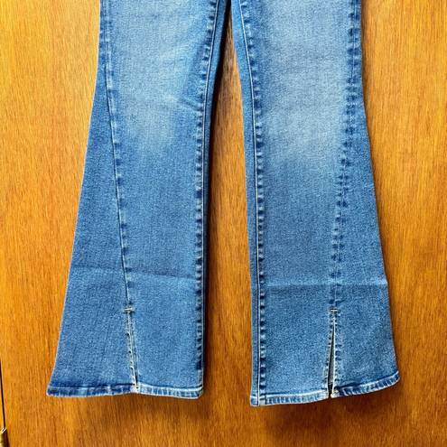 Good American NEW  Good Legs Flare Twisted Slit Denim Jeans Blue Indigo 4 27 NWT