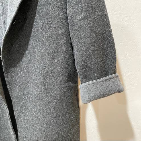 Uniqlo Double Face Dark Gray Wool Blend Hooded Coat Size L