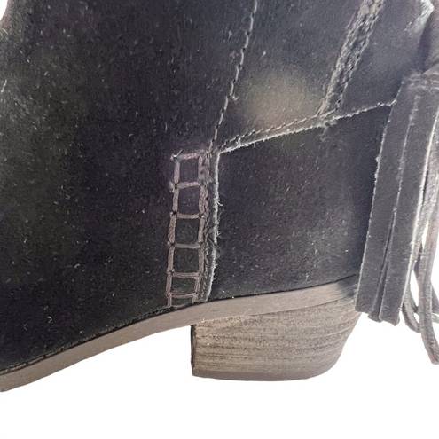 American Eagle  Outfitters Womens 6 Bootie Ankle Suede Leather Black Tassel Shoe