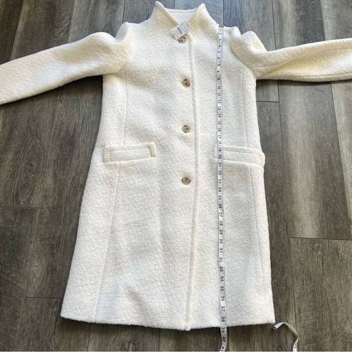 J.Crew  NWT Textured Wool Blend Coat in Ivory Size 8