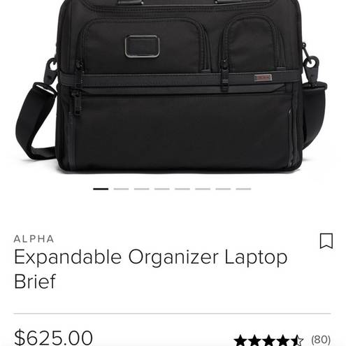 TUMI ALPHA EXPANDABLE LAPTOP BRIEFCASE Black