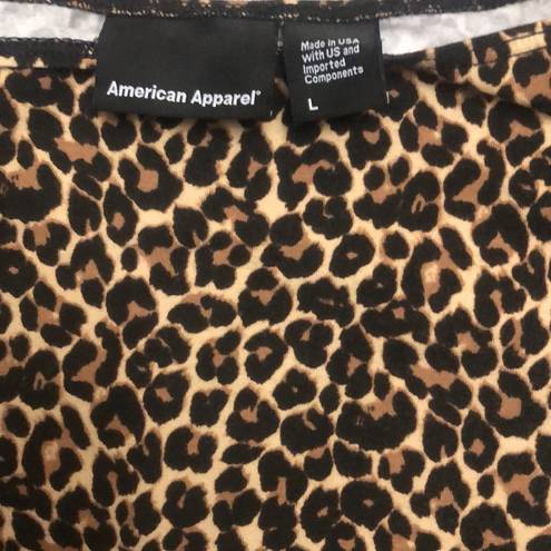 American Apparel  bodysuit top size Large leopard print made in USA