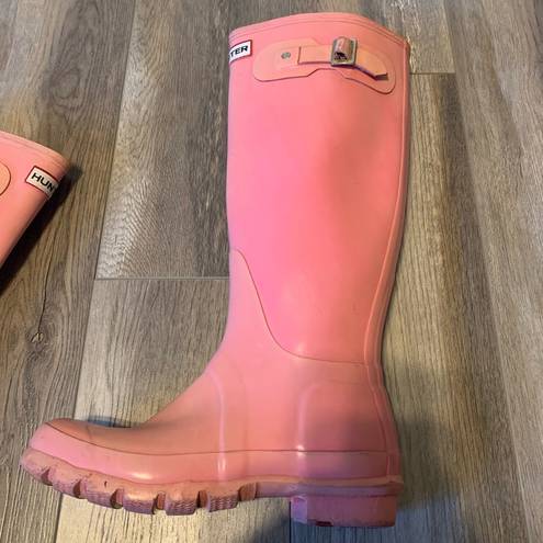 Hunter Bubblegum Pink  Boots Original Nebula Tall Rain Boots in Rhythmic Pink