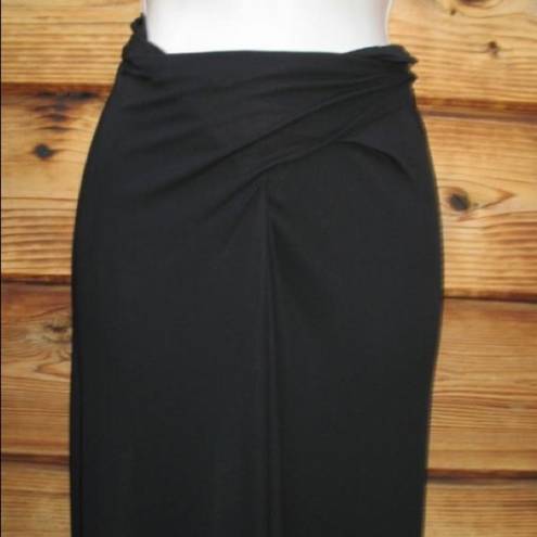 Donna Karan Black Matte Jersey Maxi Skirt