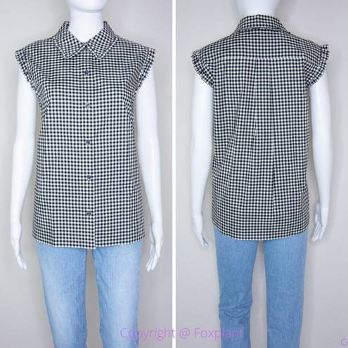 Kate Spade NWT  Mini gingham sleeveless top , Black and white