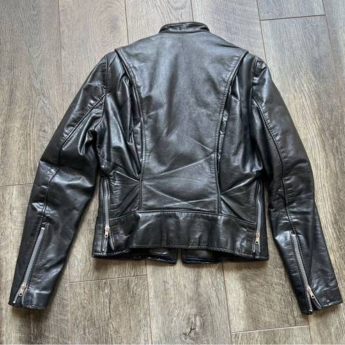 Brooks  Vintage 1980’s Leather Moto Bomber Jacket Size Small