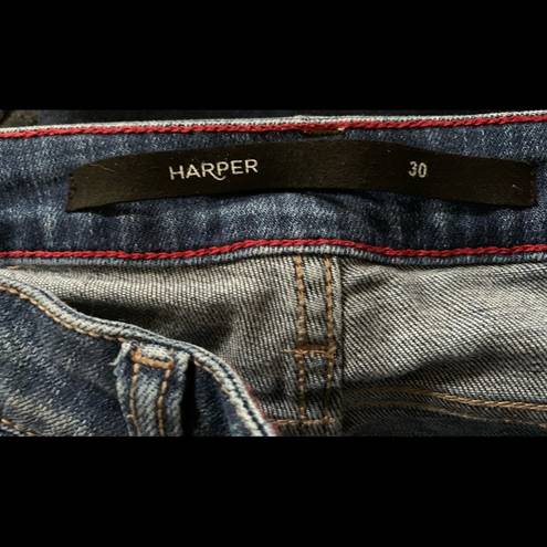 Harper  Blue Distressed Denim Jeans