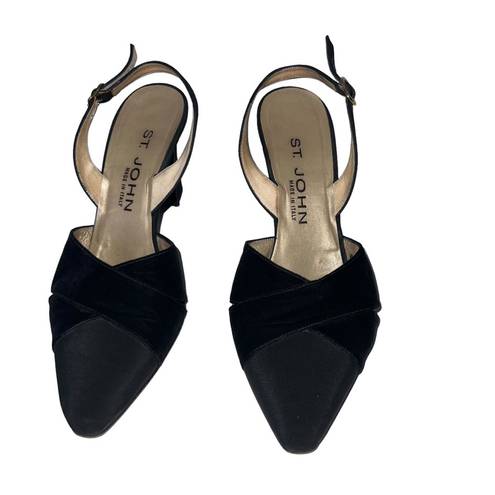 St. John Black Slingback Block Heel