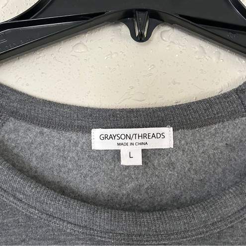 Grayson Threads 🦋  Grey Crewneck Sweatshirt Good Vibes Soft Comfy Casual Large