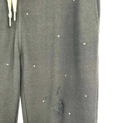 n:philanthropy  Rhinestone Distressed Jogger Sweatpants Black Size Medium