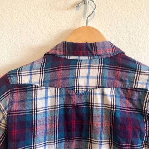 Miami  plaid button down top S