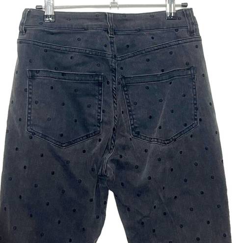 Ulla Johnson  Prince Polka Dot Skinny Jeans Cropped Charcoal Gray Women’s Size 2