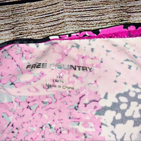 Free Country  Fly Away Pink and Grey Tankini Top Size M