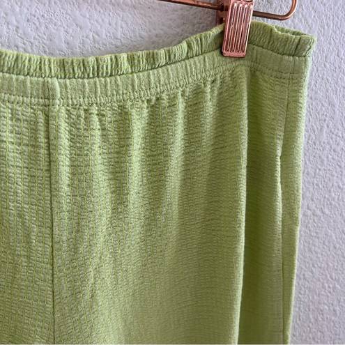 Daisy Dippin 's Green Elastic Waist Pull Wide Leg Crop Green XS