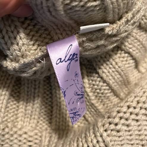 Alya Francescas Tan Crewneck Sweater Pullover  Cozy Womens Small Roomy New