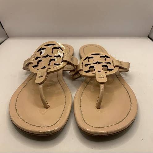 Tory Burch  Miller  Sandal  size 7 M  Seashell Pink patent leather flip flops