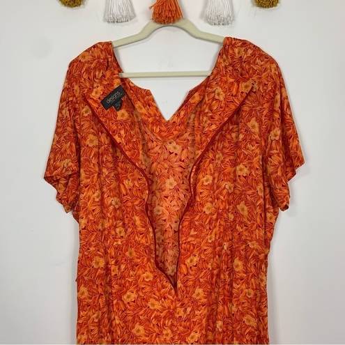 Lane Bryant Designs  Orange Floral Maxi Dress Size 28