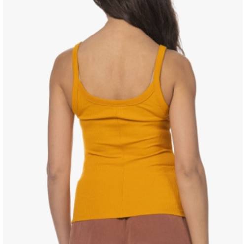 Vince NEW  Ribbed Tank Top in Papaya Yellow