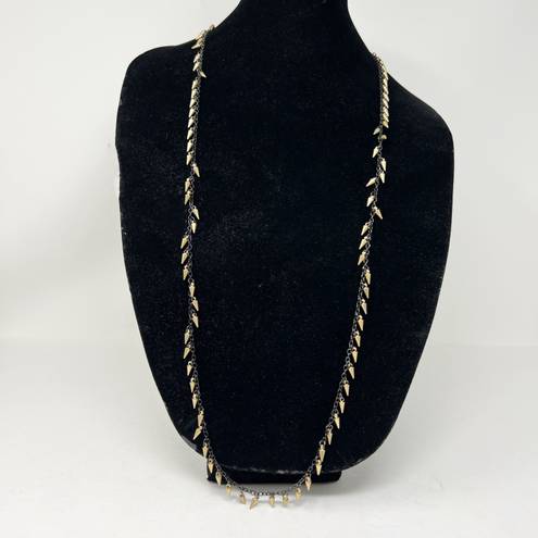 Marc Jacobs  Faux Gold Black Dainty Spike Long Chain Layering Necklace