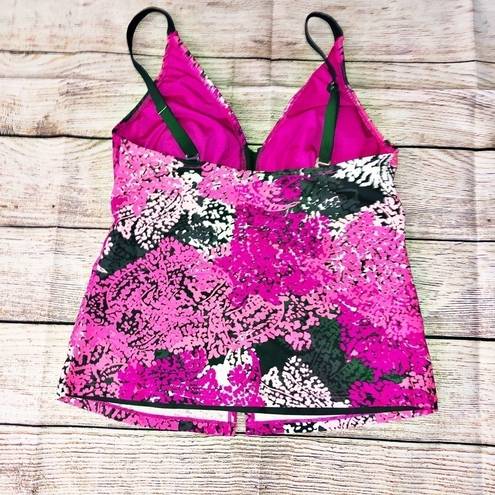 Free Country  Fly Away Pink and Grey Tankini Top Size M