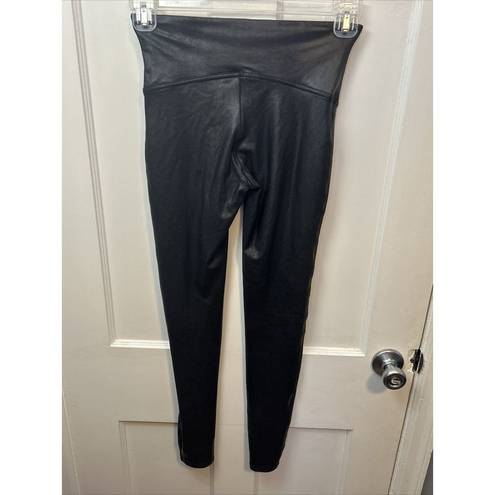 Spanx Faux Leather Stretch Leggings High Rise Pants Women’s Medium Black