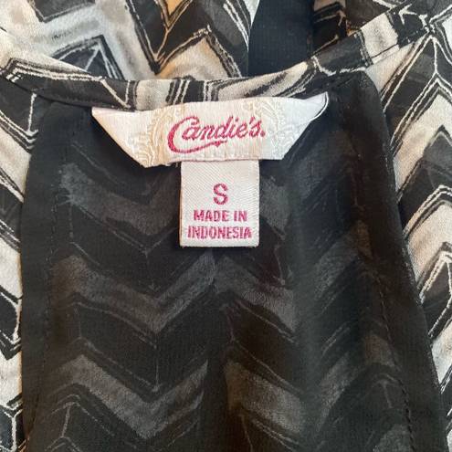 Candie's  size small sheer tank top black, white grey