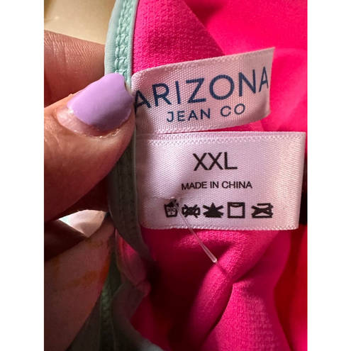 Krass&co Arizona Jean . 90s Cutout One-Piece Size XXL Pink/Blue Swimsuit