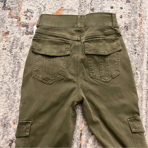 Spanx Stretch Twill Ankle Cargo Pant‎ Darken Olive Size Small Tall NWT