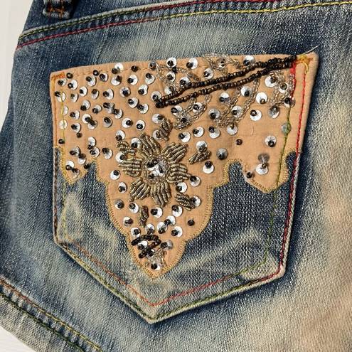 Antik Denim  Embellished Distressed Shorts - Size 27