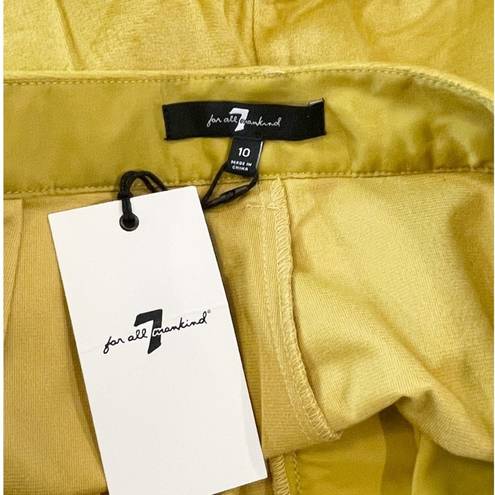 7 For All Mankind  Velvet & Satin Wide Leg Trousers Gold Size 10 NEW