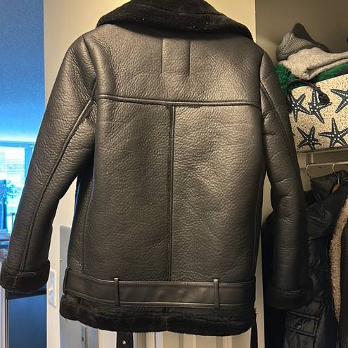 ZARA Faux Leather Motto Jacket