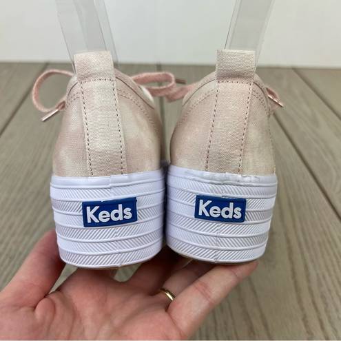 Keds  Platform Triple Kick Lace-up Sneakers US6 Pink Tie-Dye Canvas $75