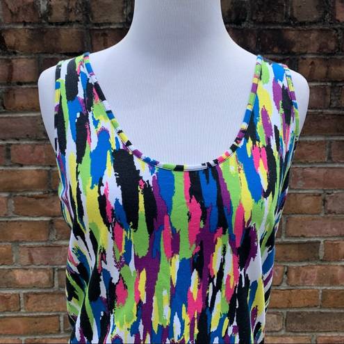 City Streets  80’s Paint Brushstroke Fitted Tank Dress XL HALLOWEEN