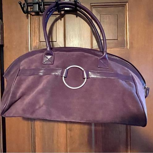 Estée Lauder  plum Microsuede 18” satchel/tote bag with matching make-up bag