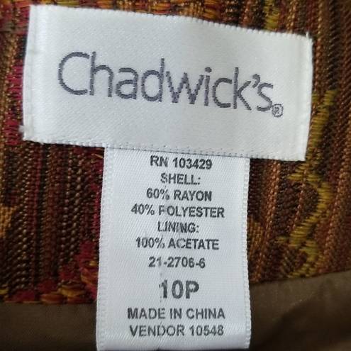 Chadwick's 𝅺 Brown Floral Blazer Sz 10P