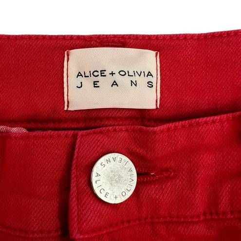 Alice + Olivia  Gorgeous Coin Pocket Jean Perfect
Ruby Red Flared High Waist 25