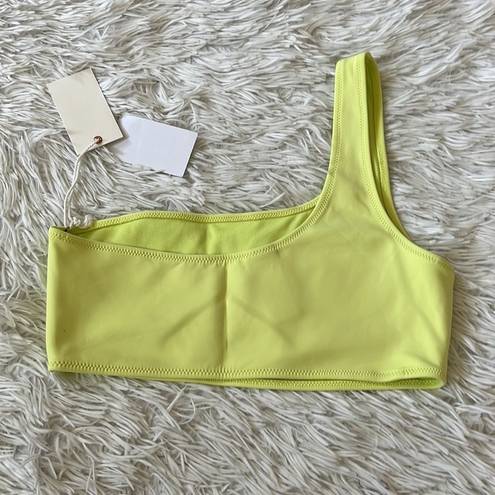 Good American  Scuba Hot Shoulder Bikini Top in Key lime001 size 2/Medium