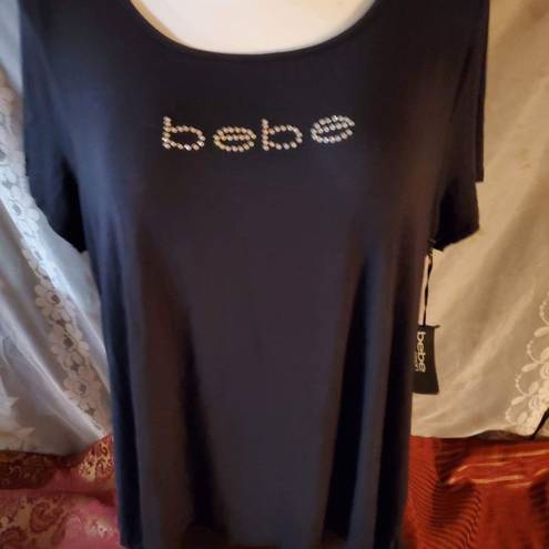 Bebe  size 3x black T-shirt new with tag BB rhinestones