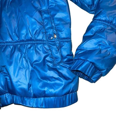 Adidas Originals Womens Puffer Jacket Winter Coat Full Zip High Collar Blue XL