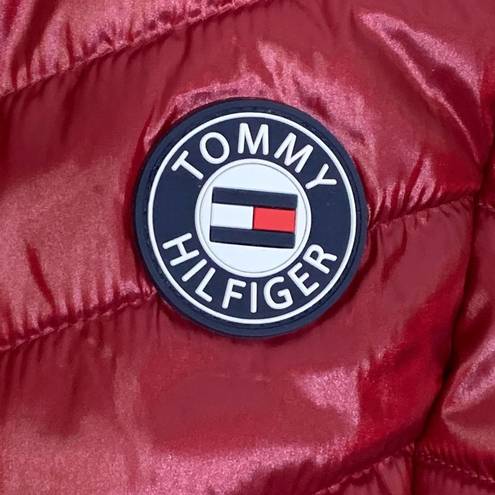 Tommy Hilfiger Women's  Quilted Pattern Sport Puffer Vest Deep Red Frost Size S/P