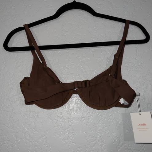 ANDIE NWT  Espresso Brown The Sicily Swimsuit Top Size Small