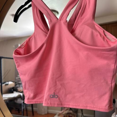 Alo Yoga Alo airbrush Real Bra Tank in Macaron Pink size M