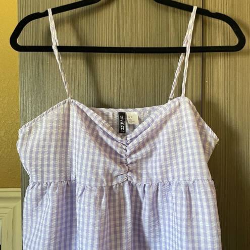 Divided  Lavender Gingham Print Babydoll Dress