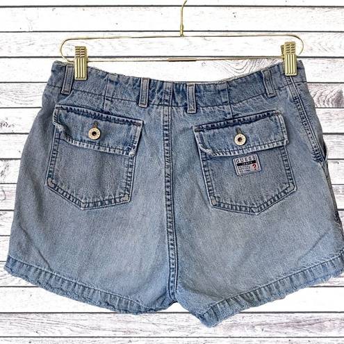 Guess Vintage  Distressed Blue Jean Shorts Women's SZ 28