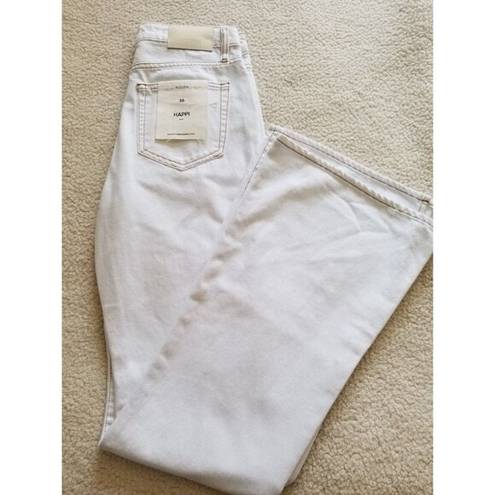 Hidden Jeans  Happi  White w/Gold Stitching Flare Leg w/ Side Slits Women's Sz 26