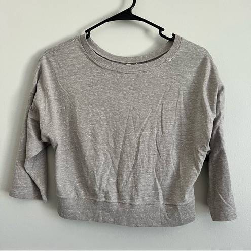 Free People Movement FP Movement by Free People Grey Tan Twist Front Cropped Athletic Shirt Small