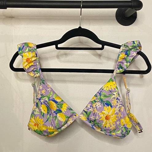 Farm Rio  Lemon Dream Ruffle Bikini Top