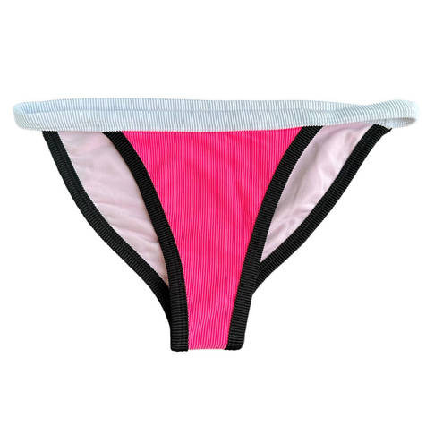 Beach Riot NEW  Becca Colorblock Neon Pink White Black Bikini Bottoms Size Small